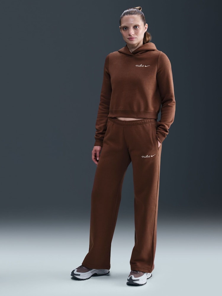 Nike Brown Sportswear Phoenix Fleece Straight Leg Joggers - Image 1 of 5