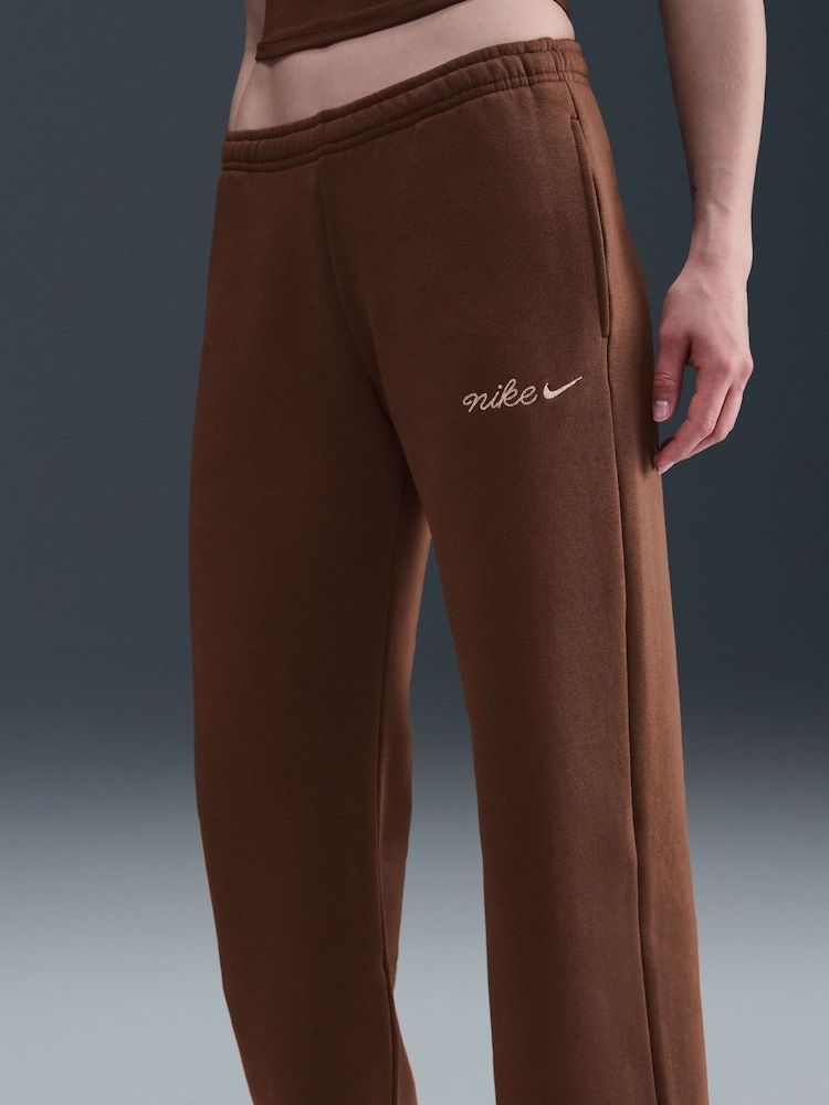 Nike Brown Sportswear Phoenix Fleece Straight Leg Joggers - Image 5 of 5