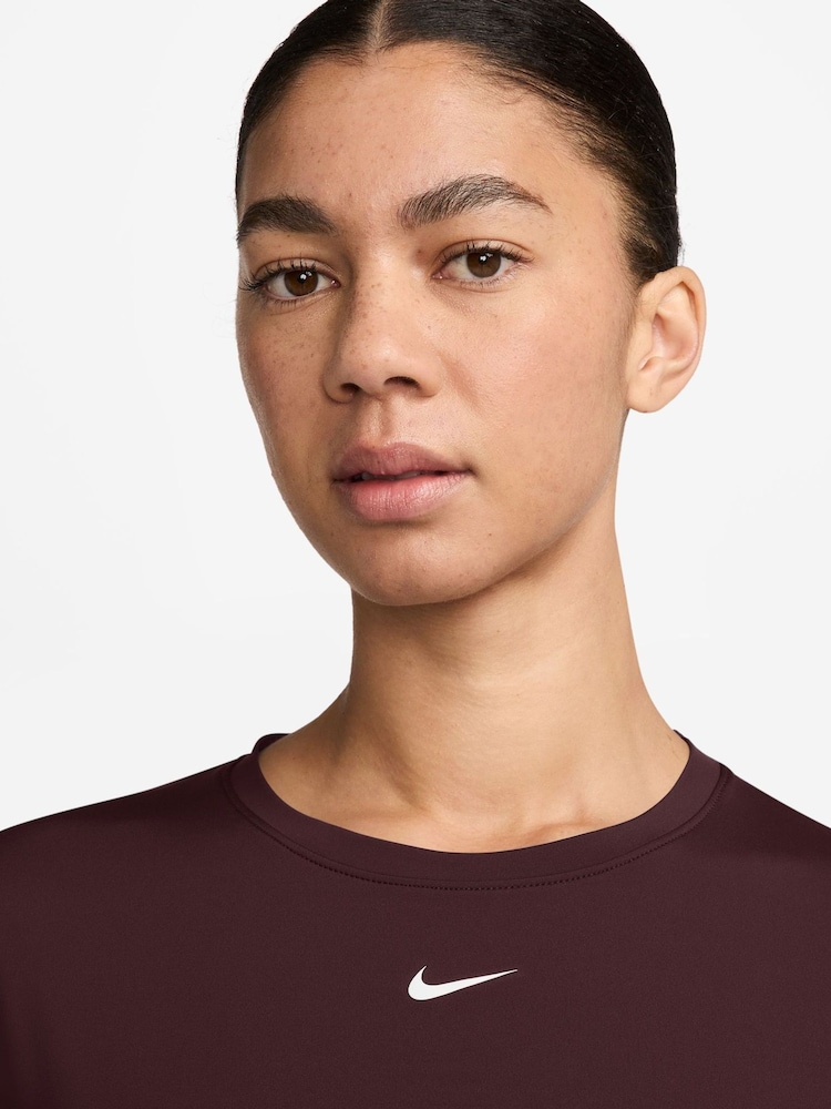Nike Burgundy Crush One Classic Dri-FIT Short Sleeve Top - Image 3 of 3