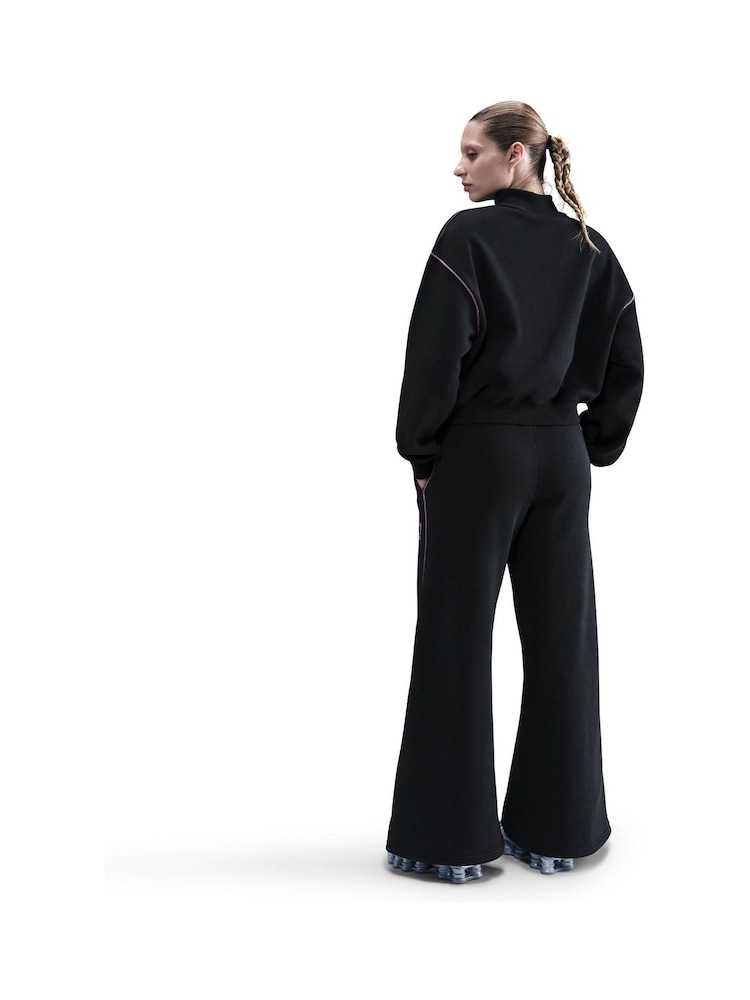 Negro - Nike Phoenix Fleece Wide Leg Graphic Print Logo Joggers - Imagen 2 de 10