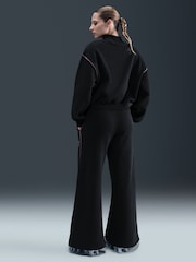 Negro - Nike Phoenix Fleece Wide Leg Graphic Print Logo Joggers - Imagen 7 de 10