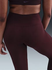 Nike Burgundy Crush One Seamless Front High Rise Leggings - Image 3 of 6
