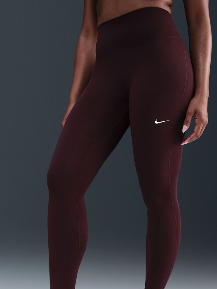 Nike Burgundy Crush One Seamless Front High Rise Leggings - Image 6 of 6