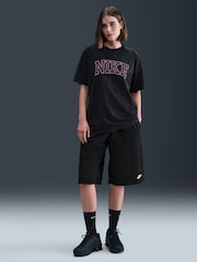 Nike Black Oversized Graphic Print Logo T-Shirt - Image 1 of 5