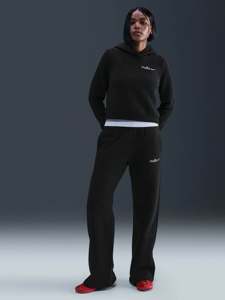 Nike Black Sportswear Phoenix Fleece Straight Leg Joggers - Image 1 of 5