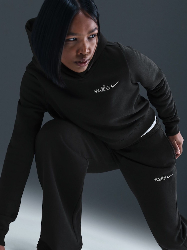 Nike Black Sportswear Phoenix Fleece Straight Leg Joggers - Image 2 of 5