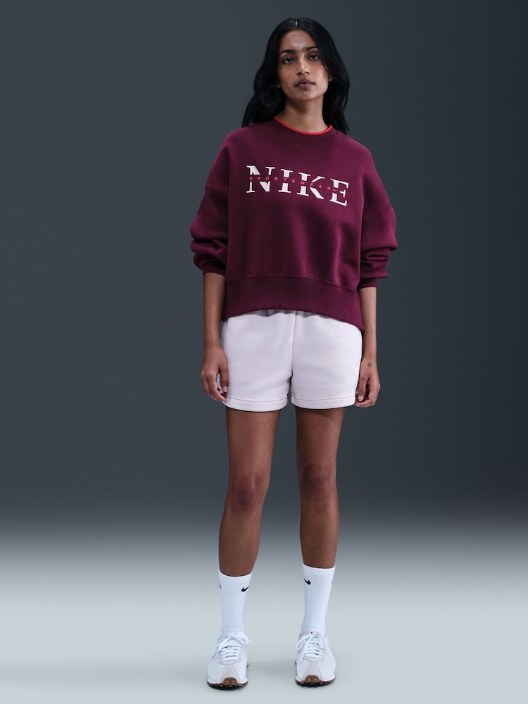 Nike Bordeaux Burgundy Phoenix Fleece Graphic Print Logo Sweatshirt - Image 1 of 5 Nike Bordeaux Burgundy Phoenix Fleece Graphic Print Logo Sweatshirt - Image 1 of 5