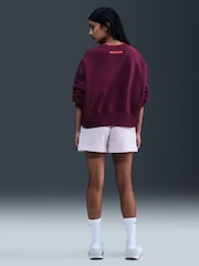 Bordeaux-Burgunder - Nike Phoenix – Fleece-Sweatshirt mit Grafik-Print-Logo - Bild 2 von 5