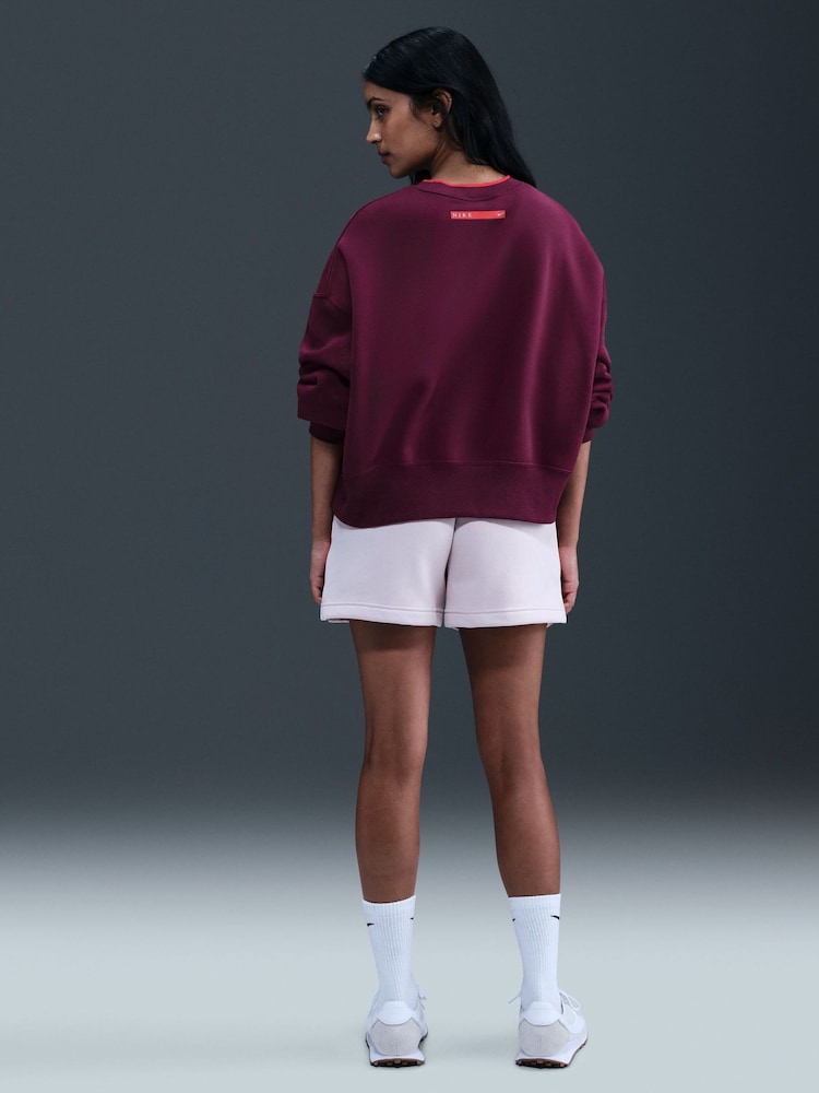 Nike Bordeaux Burgundy Phoenix Fleece Graphic Print Logo Sweatshirt - Image 2 of 5 Nike Bordeaux Burgundy Phoenix Fleece Graphic Print Logo Sweatshirt - Image 2 of 5