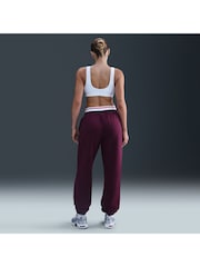 Nike Bordeaux Burgundy Oversized Phoenix Fleece High Rise Graphic Logo Joggers - Image 3 of 6
