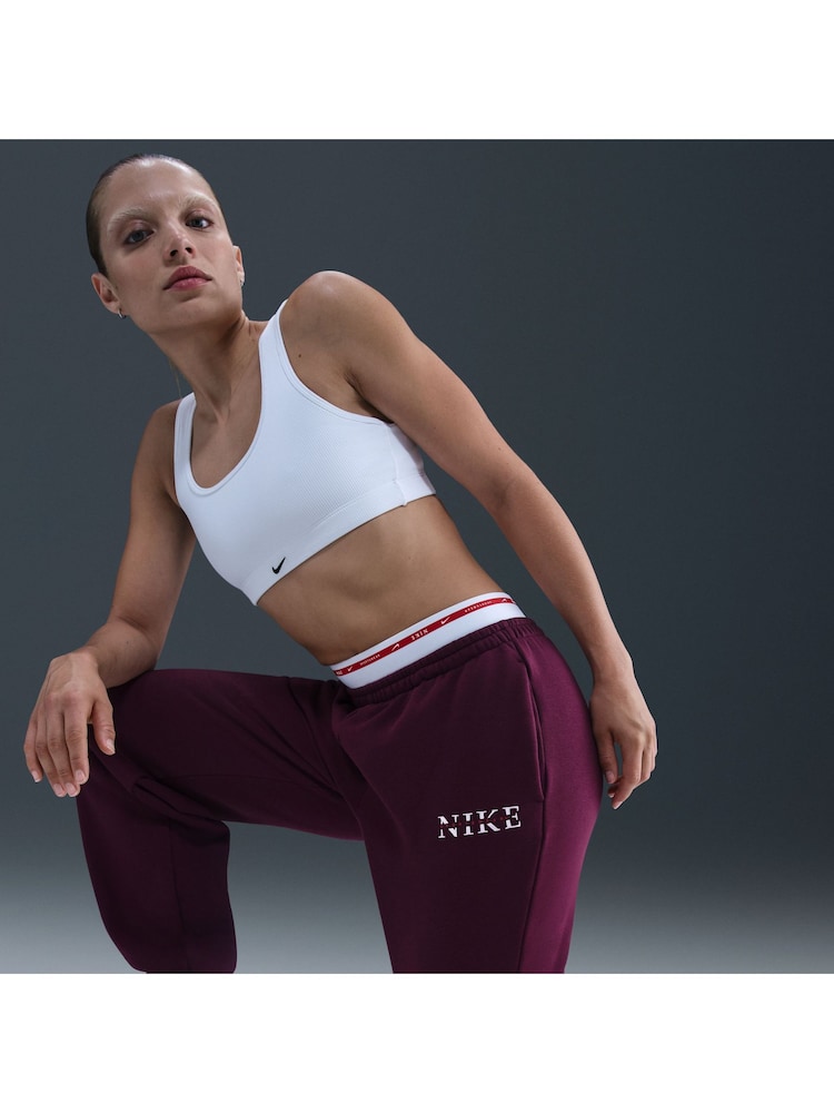 Nike Bordeaux Burgundy Oversized Phoenix Fleece High Rise Graphic Logo Joggers - Image 6 of 6