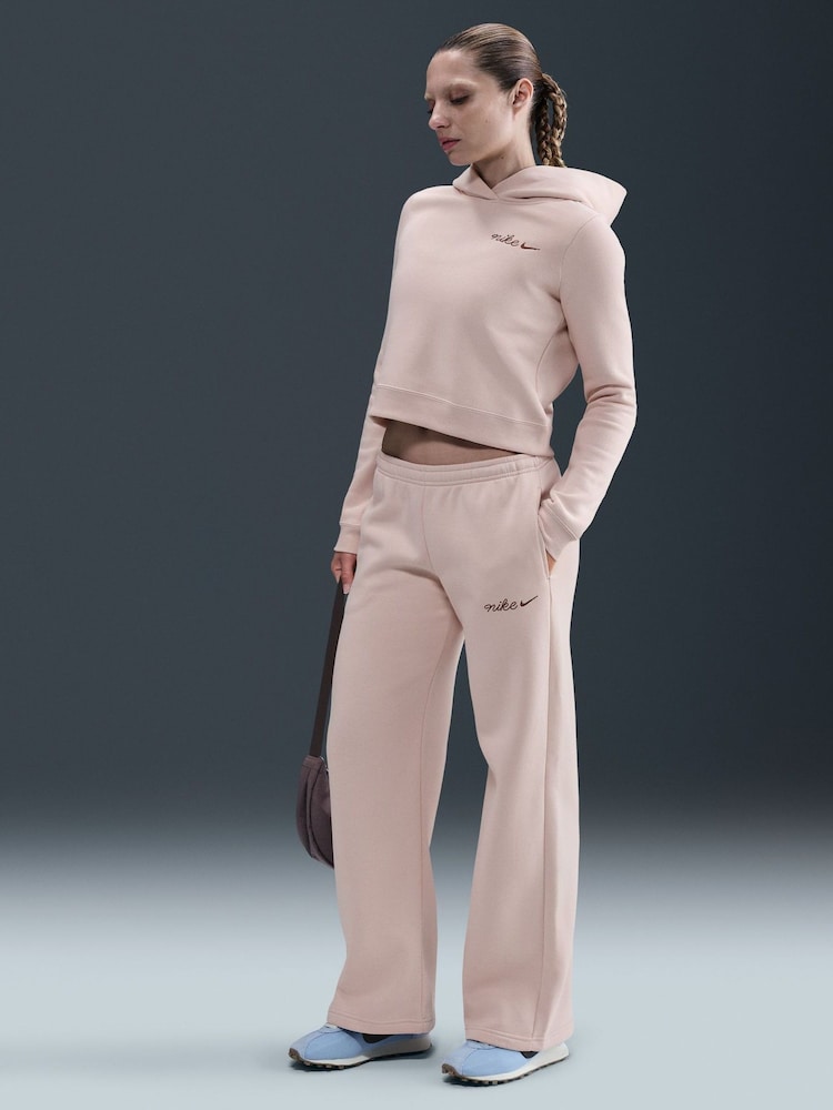 Nike Pink Silt Sportswear Phoenix Fleece Straight Leg Joggers - Image 1 of 5