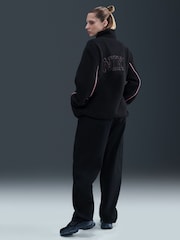 Nike Black Full Zip Logo Detail Sherpa Fleece Jacket - Image 2 of 5
