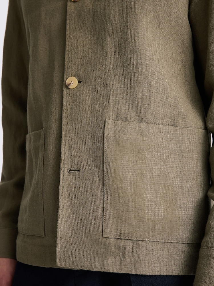 MOSS Green Khaki Wool Shacket - Image 5 of 5