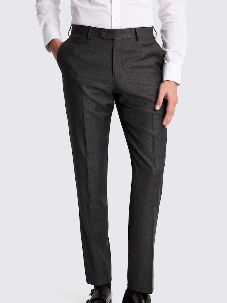 MOSS v lepo prilegajočem se kroju; lepo ukrojen Fit Charcoal Twill hlače - Slika 1 iz 3