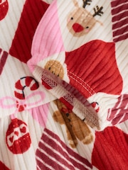 Red/Pink Harlequin Character Baby Christmas Jersey Dress (0mths-2yrs) - Image 4 of 6