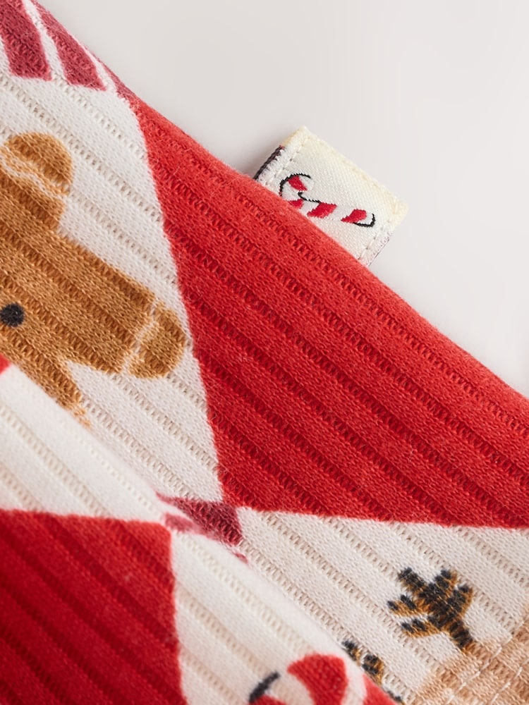 Next Red/Pink Harlequin Character Baby Christmas Jersey Dress (0mths-2yrs) Up to 3Mth