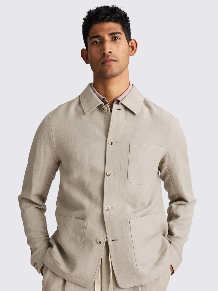 MOSS Wool Linen 3 Pocket Shacket - Image 1 of 5