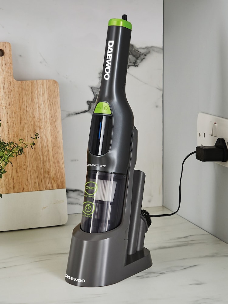 Daewoo Grey and Green Cyclone Compact Lyte 7.4V Handheld Vacuum Cleaner - Image 1 of 6