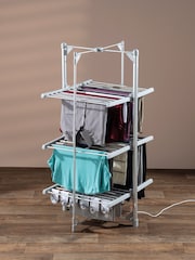 Daewoo Silver 3 Tier Heated Clothes Airer - Image 1 of 2