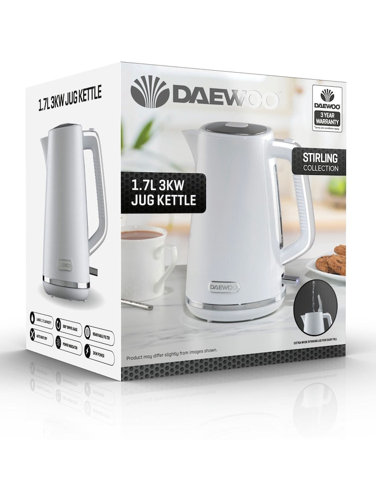 Daewoo White Stirling 1.7L 3Kw Jug Kettle - Image 4 of 4
