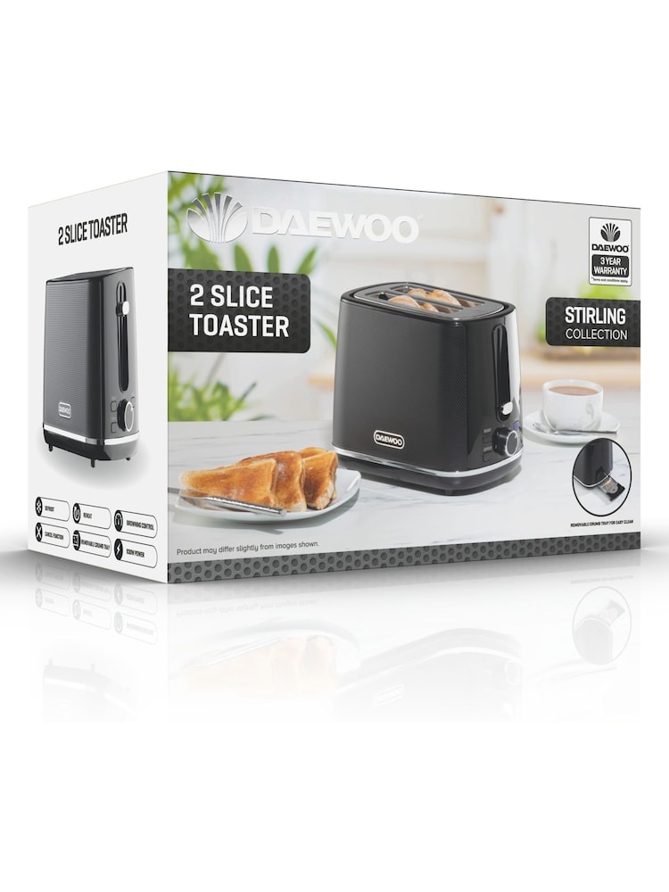 Daewoo Black Stirling 2 Slice Toaster - Image 4 of 4