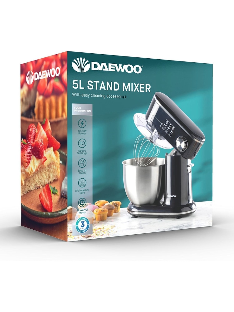 Daewoo Black 1000W 5L Stand Mixer - Image 4 of 4