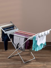 Daewoo Grey Heated Clothes Airer With Wings - Image 1 of 3