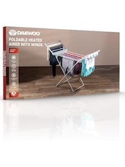 Daewoo Grey Heated Clothes Airer With Wings - Image 3 of 3