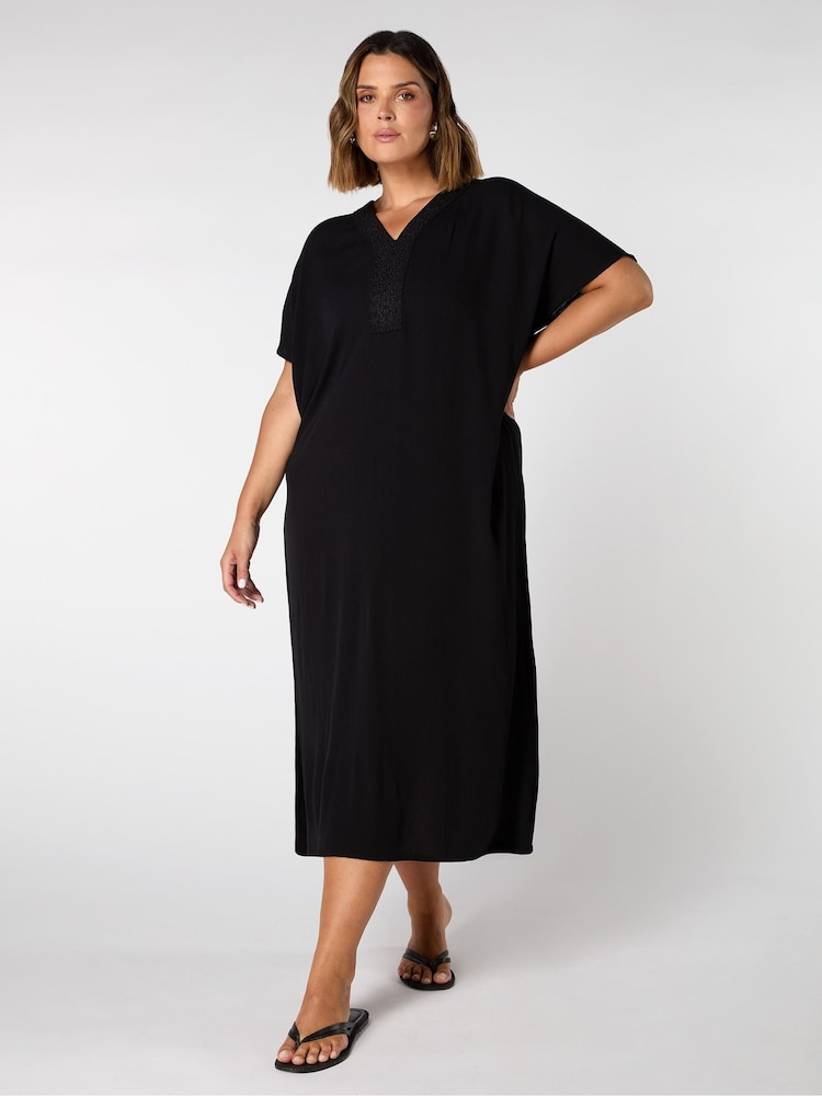 Live Unlimited Black Curve Crinkle Cover Ups - Image 4 of 6