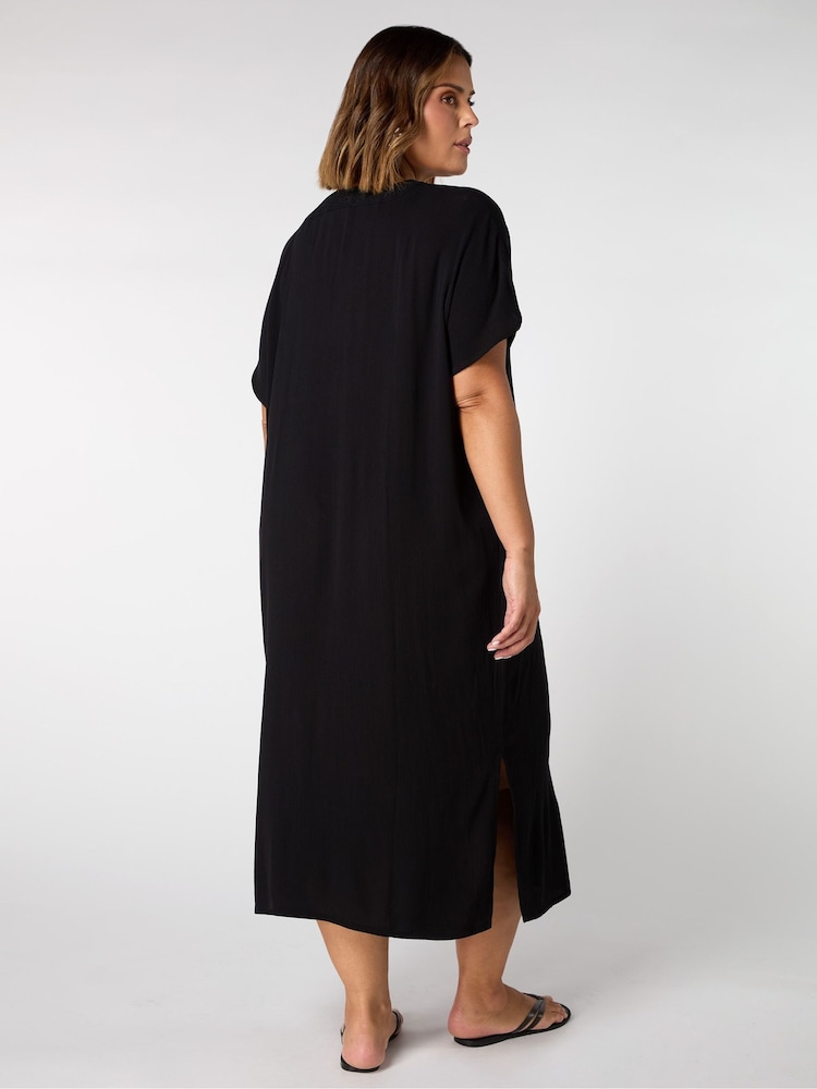 Live Unlimited Black Curve Crinkle Cover Ups - Image 5 of 6