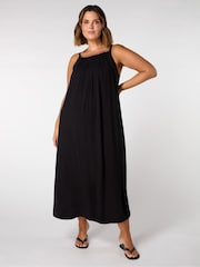 Live Unlimited Black Curve Crinkle Strappy Dress - Image 1 of 3