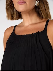 Live Unlimited Black Curve Crinkle Strappy Dress - Image 2 of 3