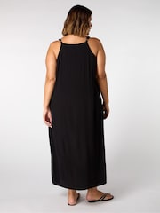 Live Unlimited Black Curve Crinkle Strappy Dress - Image 3 of 3