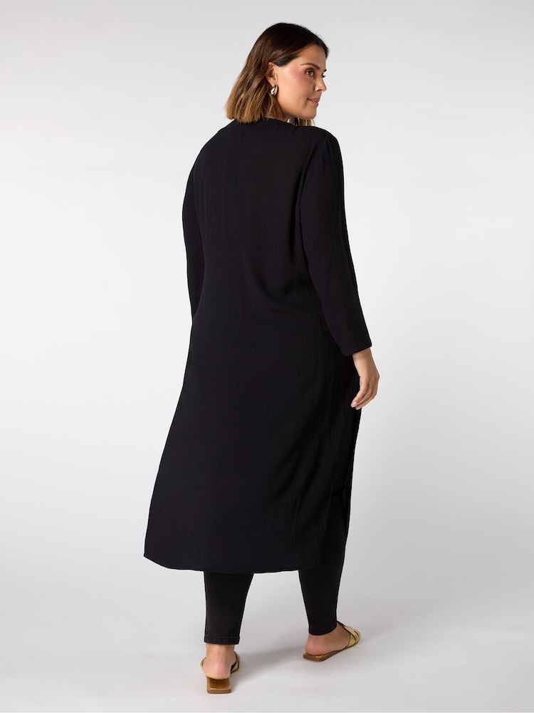 Live Unlimited Black Petite Curve Petite Split Front Tunic - Image 4 of 4