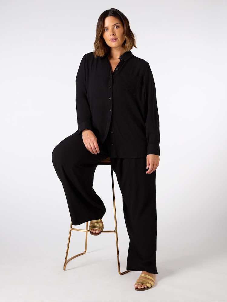 Live Unlimited Black Curve Crinkle Shirt - Image 1 of 4