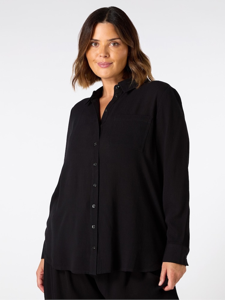Live Unlimited Black Curve Crinkle Shirt - Image 2 of 4