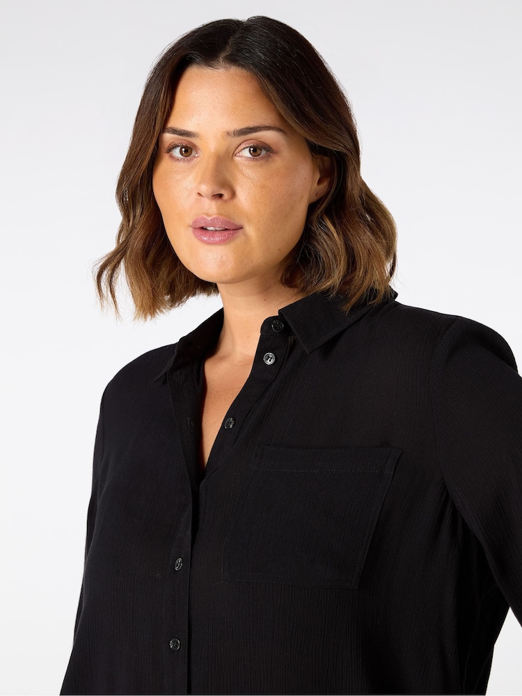 Live Unlimited Black Curve Crinkle Shirt - Image 4 of 4