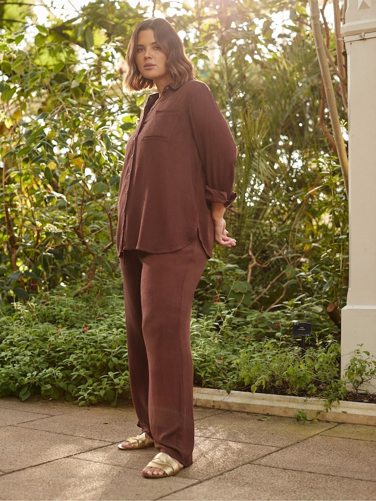 Braun - Live Unlimited Curve Crinkle Drawstring Trousers - Bild 1 von 5