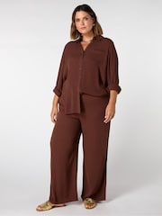Braun - Live Unlimited Curve Crinkle Drawstring Trousers - Bild 2 von 5