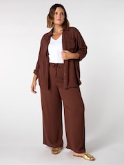 Braun - Live Unlimited Curve Crinkle Drawstring Trousers - Bild 3 von 5