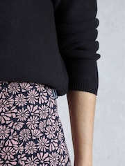 Weird Fish Pink Romaro Printed Jersey Godet Midi Skirt - Image 4 of 5