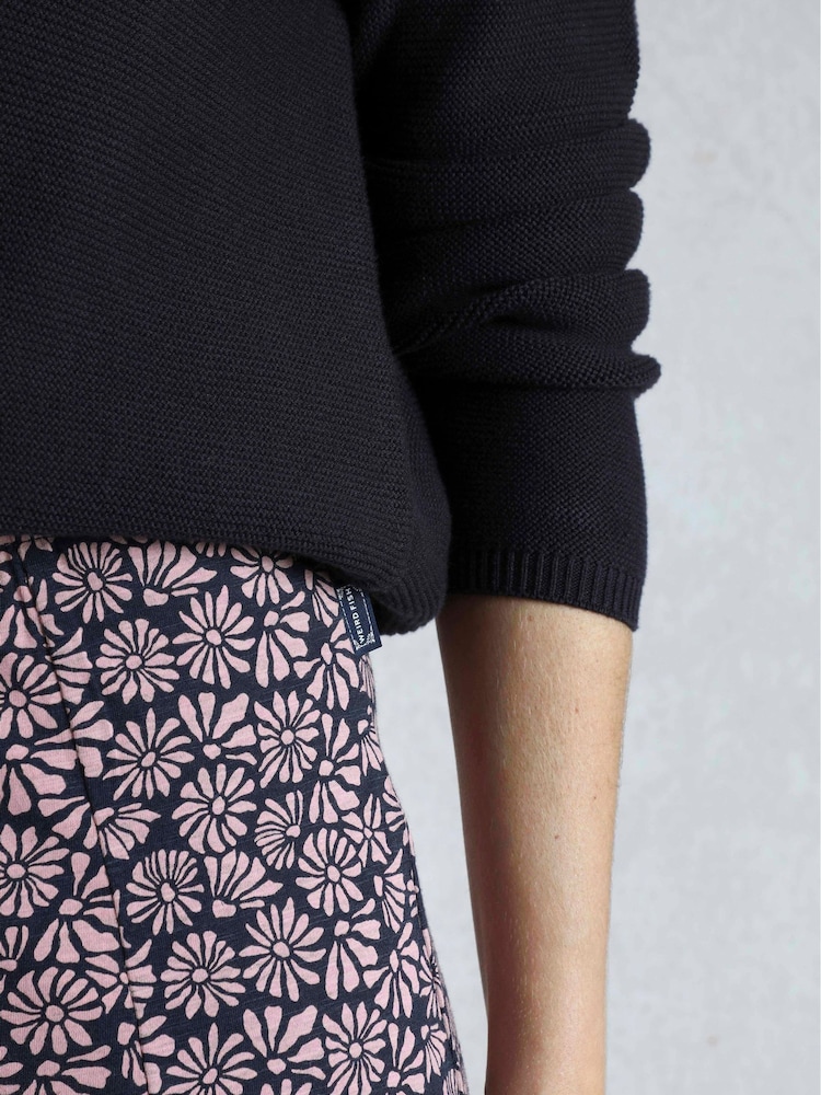 Weird Fish Pink Romaro Printed Jersey Godet Midi Skirt - Image 4 of 4