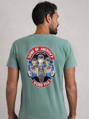 Weird Fish Blue Sons of Anchovy Heritage Wash Artist 100% Cotton T-Shirt - Image 3 of 6