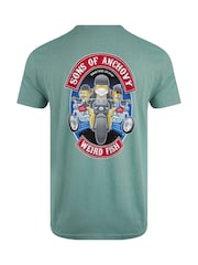 Weird Fish Blue Sons of Anchovy Heritage Wash Artist 100% Cotton T-Shirt - Image 6 of 6