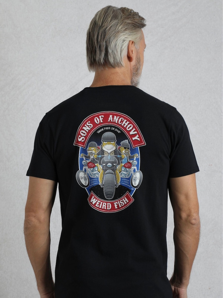 Weird Fish Black Sons of Anchovy Heritage Wash Artist 100% Cotton T-Shirt - Image 2 of 6