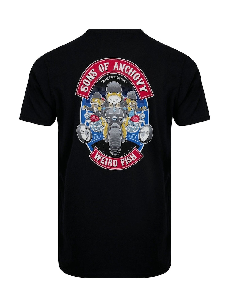 Weird Fish Black Sons of Anchovy Heritage Wash Artist 100% Cotton T-Shirt - Image 6 of 6