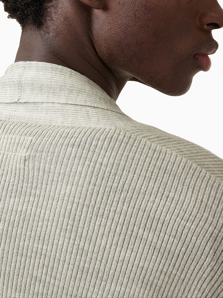 AllSaints Slate Green Mode Merino Open Cardigan - Image 5 of 8