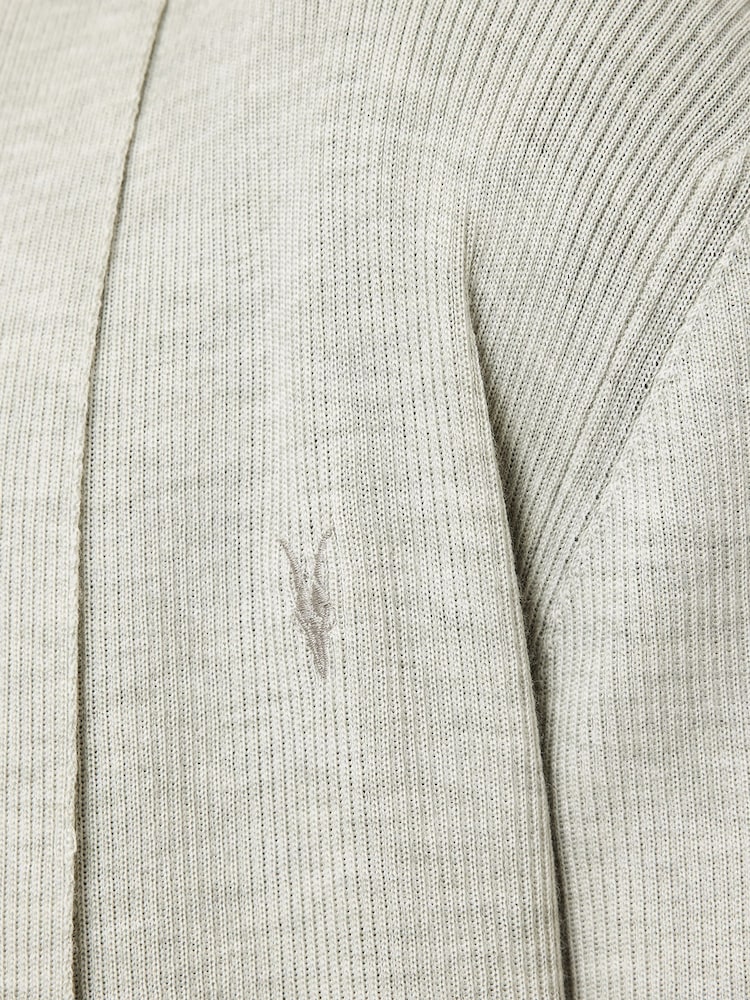 AllSaints Slate Green Mode Merino Open Cardigan - Image 6 of 8