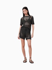 AllSaints Black Paloma Shorts - Image 1 of 7